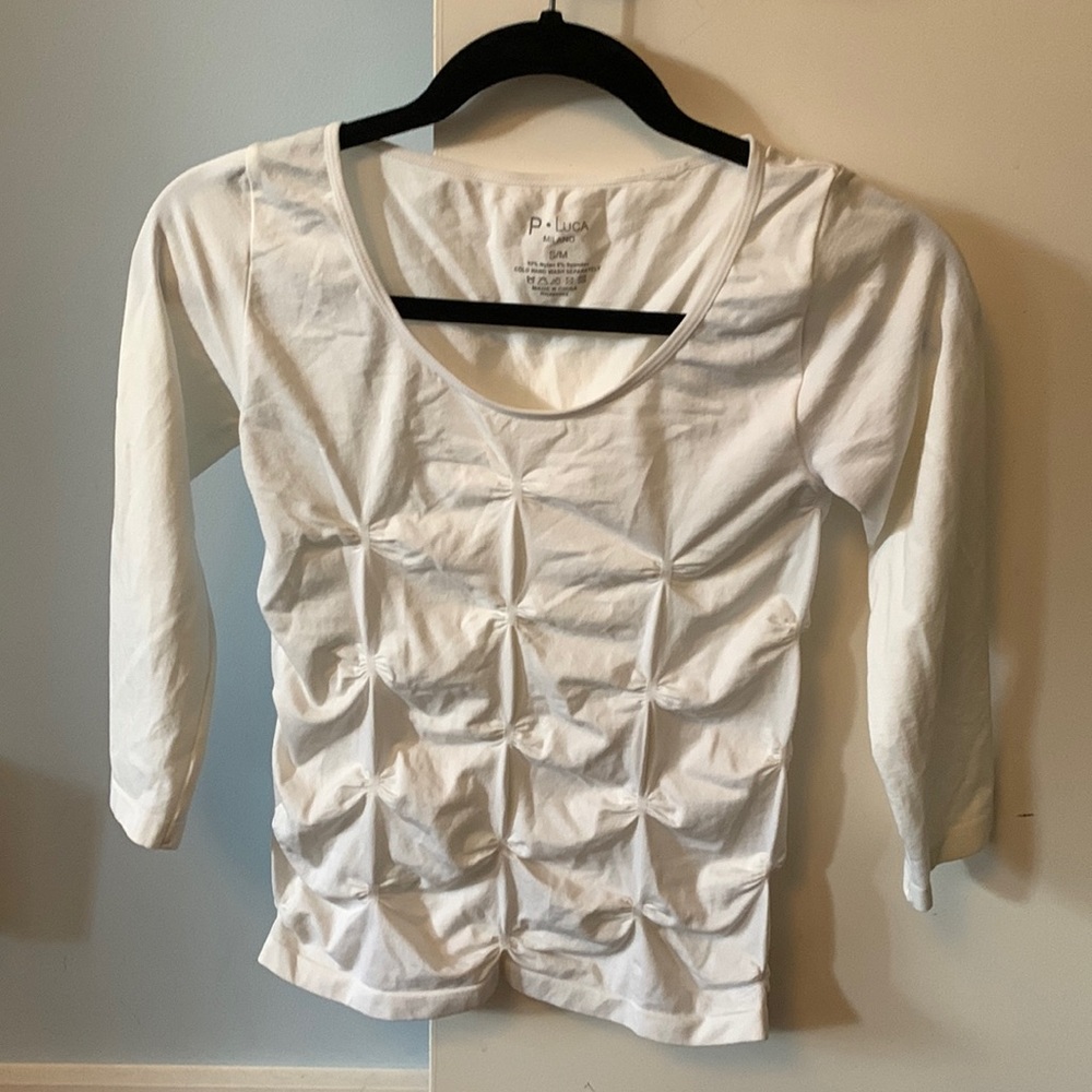 White long sleeve spandex shirt